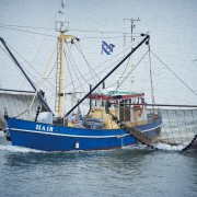 Vissersboot met netten