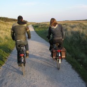 Fietsend door de duinen