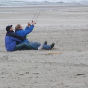 Vliegeren op het strand