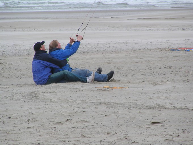 Vliegeren op het strand